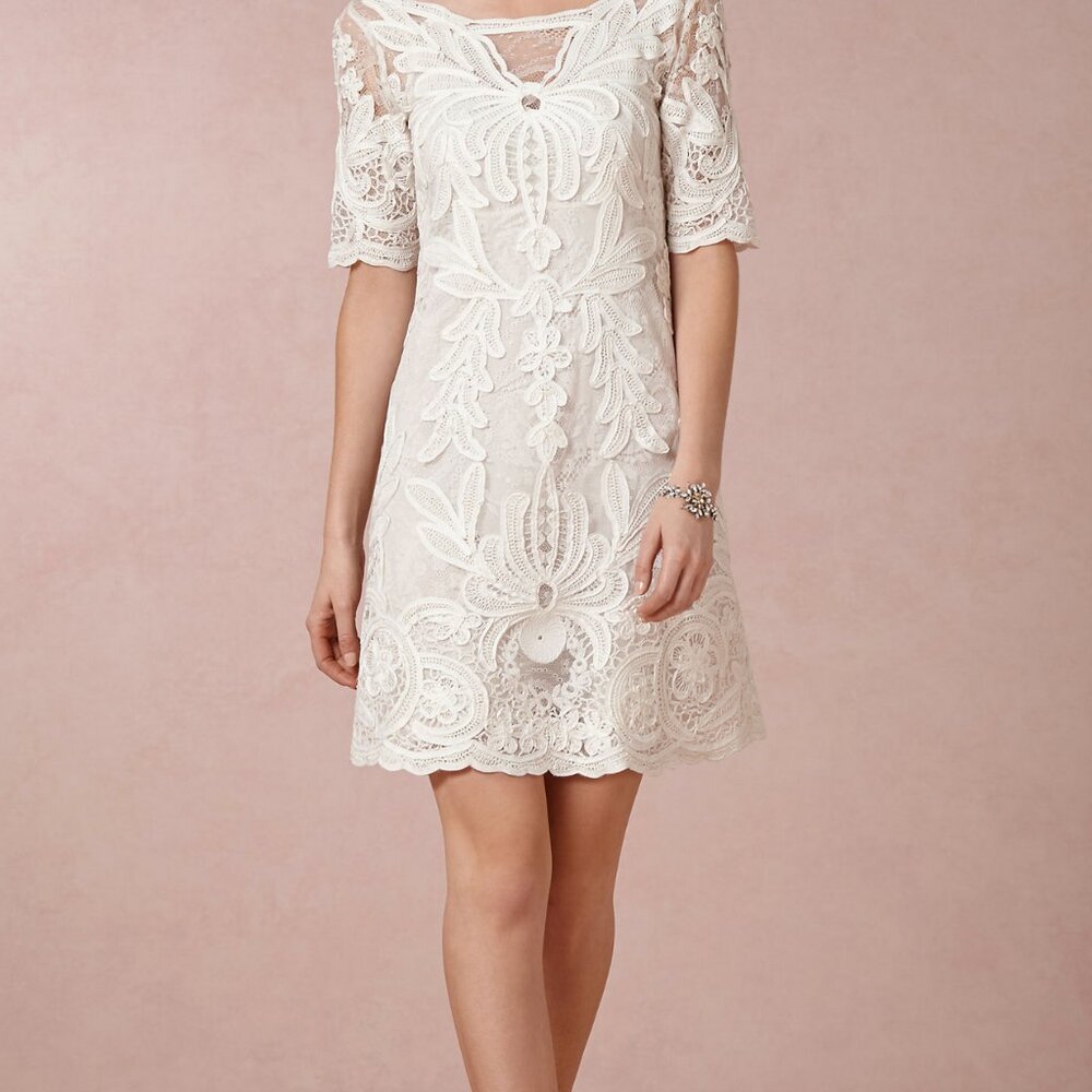 Anthropology Lace Bridal Dress short  s12,  BHLDN Bride, Mother-of-Bride